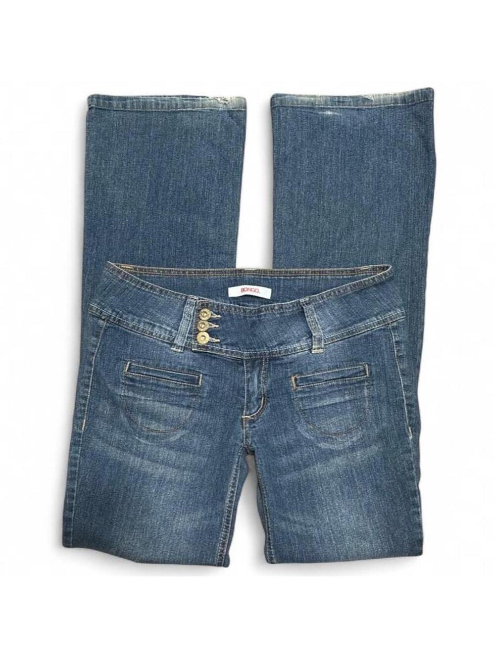 Y2K Bongo Low Rise Wide Leg Flare Jeans Dark Wash Size 9